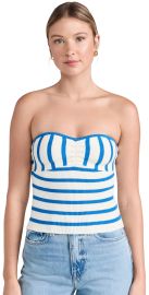 Favorite Daughter Twisted Knitted Bustier Top French Blue/Ivory XS at Shopbop