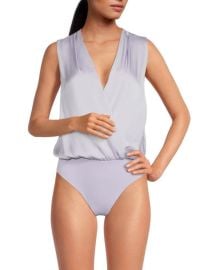 Favorite Daughter Womens Date Satin Surplice Bodysuit Lilac Size Large 188 eBay at eBay
