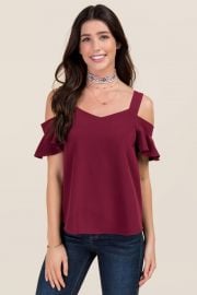 Fawn Cold Shoulder Sweetheart Top at Francescas 