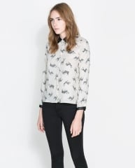 Fawn print blouse at Zara