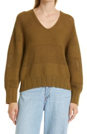 Faye Stripe V-Neck Sweater at Nordstrom