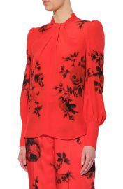 Fayola Floral Print Silk Crepe de Chine Blouse by Erdem at Nordstrom