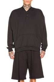 Fear of God Everyday Henley Sweatshirt in Vintage Black   FWRD at Forward