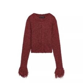 Feather Cuff Cardigan at Zara