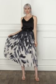 Feather Print Pleated Skirt at Zero Degrees Celsius