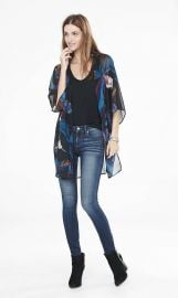 Feather Print Tunic Kimono by Express at Express