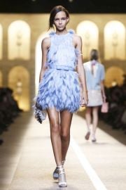 Feather dress at Fendi