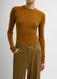 Featherweight Ribbed Sweater Crewneck Pullover Tibi Official at Tibi