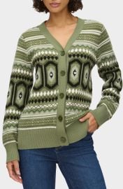 Federika Embellished Fair Isle Cotton & Wool Blend Cardigan at Nordstrom Rack
