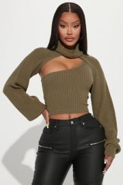 Feel It Out Turtleneck Sweater Set - Olive Fashion Nova at Fashion Nova