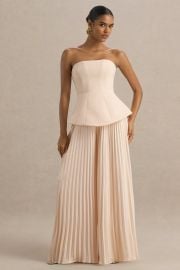 Feeling Good Nude Bandeau Jumpsuit With Pleated Trouser Club L London - USA at Club L London