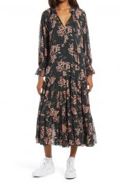 Feeling Groovy Long Sleeve Midi Dress at Nordstrom