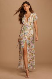 Feels Magical Floral Print Short Sleeve Wrap Dress by Lulus at Lulus