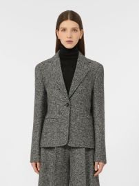 Feminine wool and silk blazer white black Max Mara at Max Mara