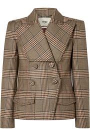 Fendi - Double-breasted Prince of Wales checked wool jacket at Net A Porter