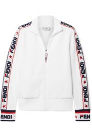 Fendi - Embroidered cotton-blend jersey track jacket at Net A Porter