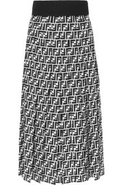 Fendi - Printed silk-georgette midi skirt at Net A Porter