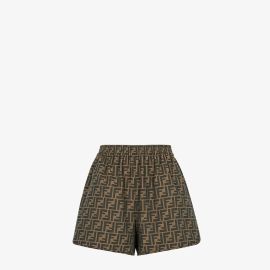 Fendi Brown canvas shorts at Fendi