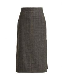 Fendi Checked Pleated-insert Wool-blend Skirt at Matches