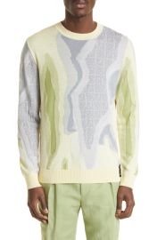 Fendi Earth Logo Jacquard Sweater in Rock  at Nordstrom