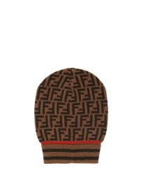 Fendi FF Jacquard Cashmere Beanie Hat by Fendi at Matches