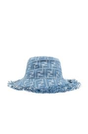 Fendi FF Jacquard Frayed Edge Bucket Hat at Cettire