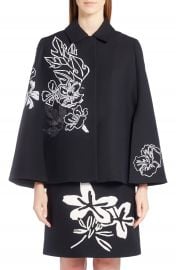 Fendi Floral Embroidered Wool   Silk Cape at Nordstrom