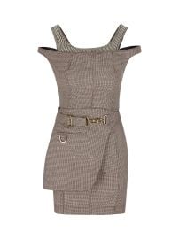 Fendi Houndstooth Cold Shoulder Dress at Cettire