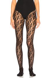 Fendi Logo Print Nylon Tights in Black   FWRD at Forward