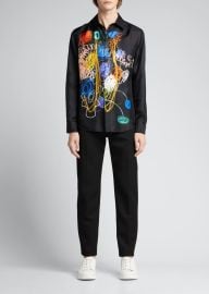 Fendi Mens Scribble Logo Sport Shirt - at Bergdorf Goodman