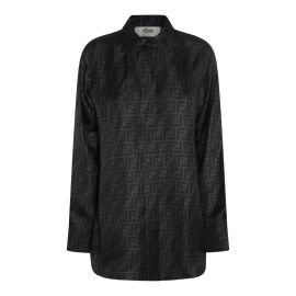 Fendi Motif Twill Long Sleeve Shirt at Cettire