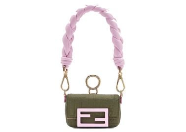 Fendi Nano Baguette Charm Pouch Green in Nylon with Gold-tone at Stockx