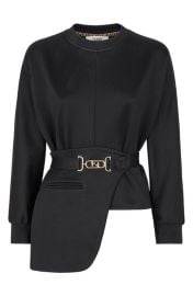 Fendi OLock Removable Peplum Belted Jersey Sweatshirt at Nordstrom