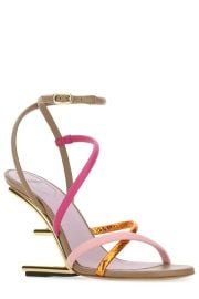 Fendi Pink First Sculpted Heel Slingback Sandals at Cettire