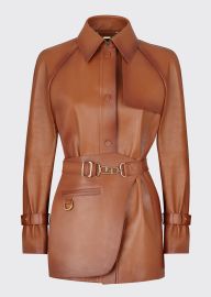 Fendi Shaded Leather Jacket with Detachable Belt at Bergdorf Goodman