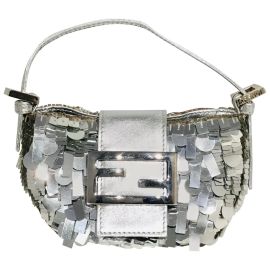 Fendi Silver Sequin and Bead Mini Baguette Purse at 1st Dibbs