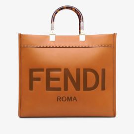 Fendi Sunshine Large - Brown leather shopper Fendi at Fendi