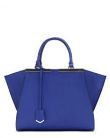 Fendi Trois-Jour Mini Shopping Tote Neon Blue Royal at Neiman Marcus