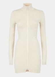 Fendi Turtleneck O-Lock Chain Knit Mini Dress - at Bergdorf Goodman