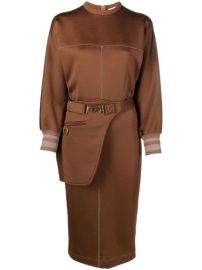 Fendi seam-detail Belted Jersey Midi Dress - at Farfetch