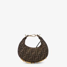 Fendigraphy Mini - Brown FF jacquard fabric mini bag Fendi at Fendi