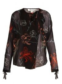 Fenelon-print neck-tie silk blouse at Matches