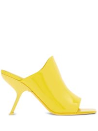 Ferragamo 85mm Open toe Slide Mules in Yellow at Farfetch