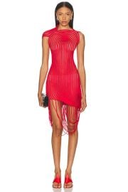 Ferragamo Embroidered Mini Dress in New Red FWRD at FWRD