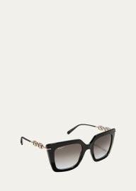 Ferragamo Gancini Chain Square Acetate Metal Sunglasses at Bergdorf Goodman