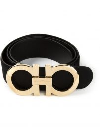  Ferragamo Gancio Buckle Belt in Black at Farfetch