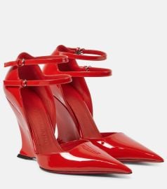 Ferragamo Vidya X5 patent leather wedge pumps at Mytheresa