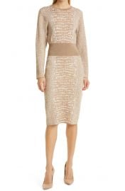 Feyine Crocodile Print Long Sleeve Dress at Nordstrom