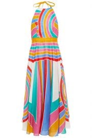 Fiesta striped linen-voile halterneck midi dress at The Outnet