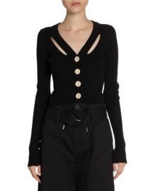 Fine Gauge Rib Cropped Cardigan at Bergdorf Goodman